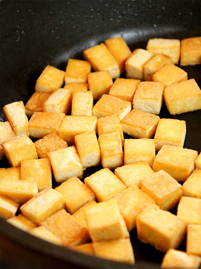 pan frying tofu